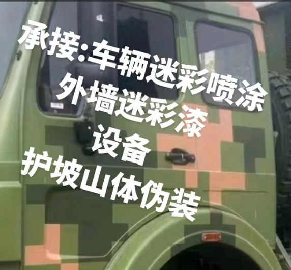 乐东外墙和地面的迷彩漆施工